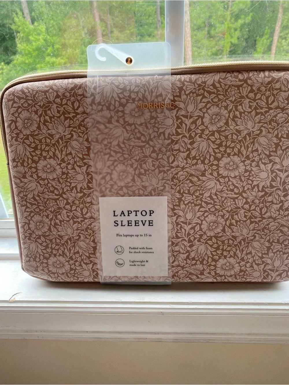Morris & Co Floral Laptop Sleeve in Dusty Pink